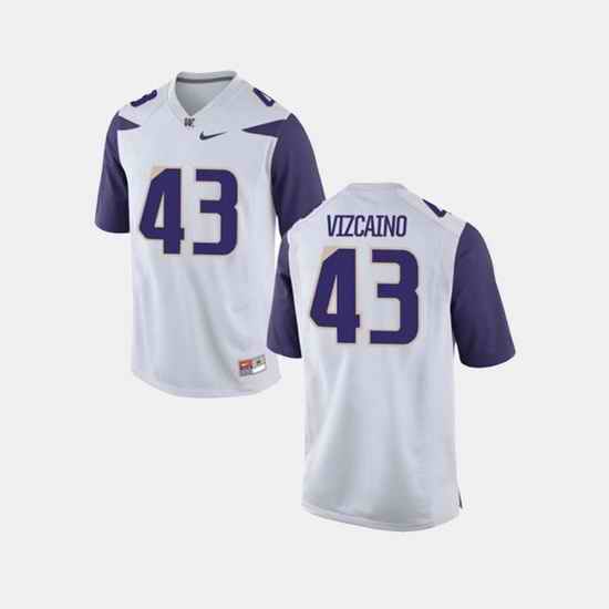 Men Washington Huskies Tristan Vizcaino College Football White Jersey